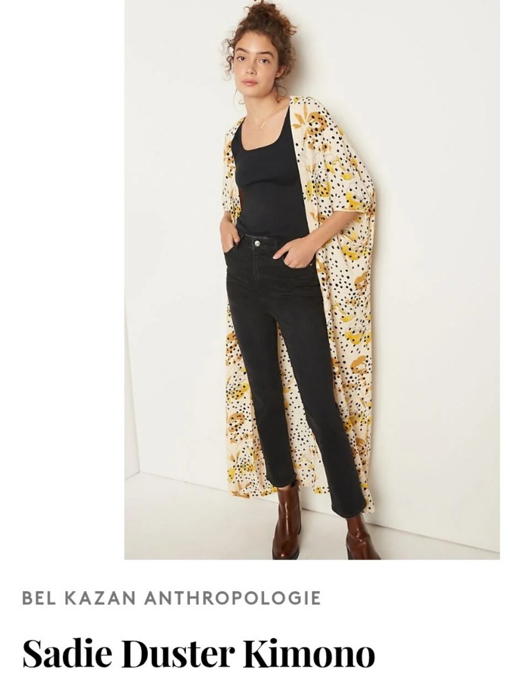 Bel Kazan Anthropologie Sadie Duster Kimono One Size NWT
